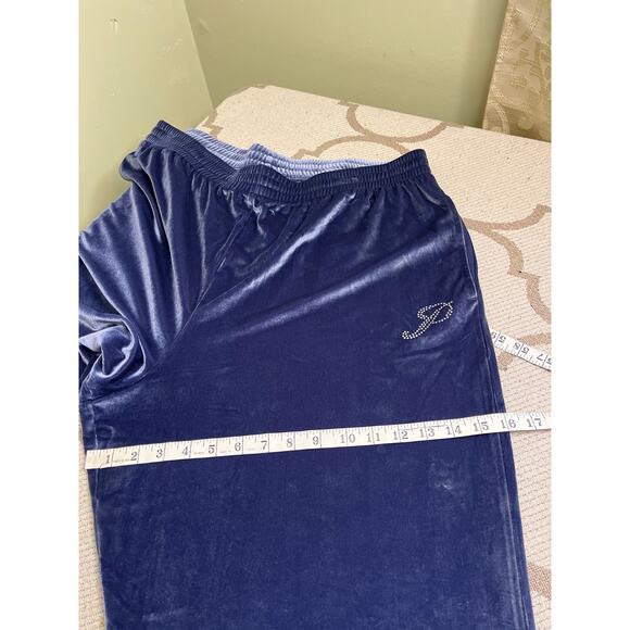 Pink Victoria’s Secret wide leg velvet pull on blue purple pants, size XXL - Picture 8 of 13